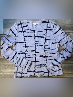 Lisa Todd Lavendar/Navy Tie Dye 100% Cotton Sweater, XS